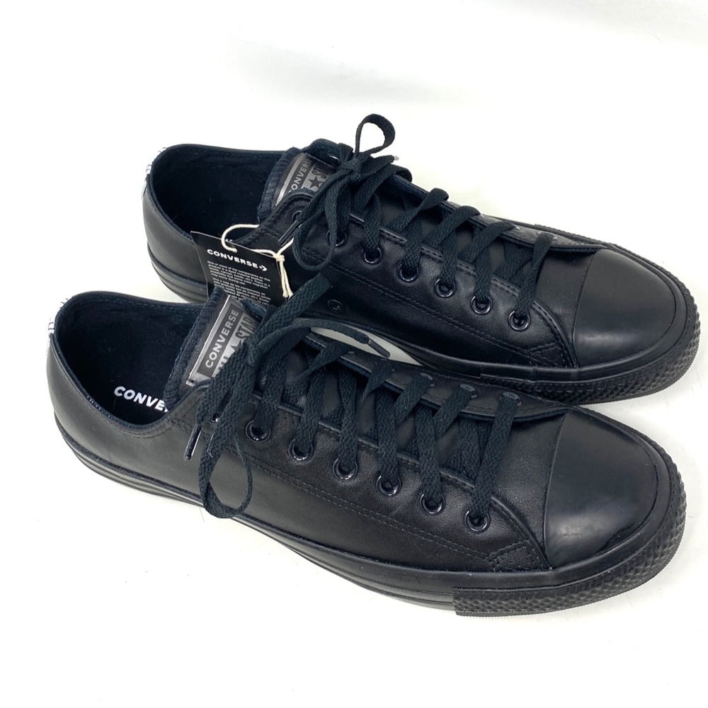 Converse Ctas Low Top Black Leather Wedding Men’s Sneakers Custom A02251C-BLK - Picture 7 of 12